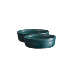 Комплект 2 броя керамични купички за крем брюле "2 CRÈME BRÛLÉES RAMEKINS SET"-  цвят синьо-зелен - EMILE HENRY