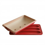 Керамична форма за печене на багета "BAGUETTE BAKER" - 39,5 х 23 см - цвят червен - EMILE HENRY