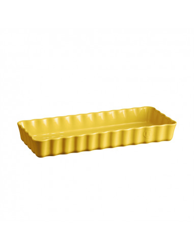 Керамична плитка провоъгълна форма за тарт "SLIM RECTANGULAR TART DISH" - 36 х 15 - цвят жълт - EMILE HENRY