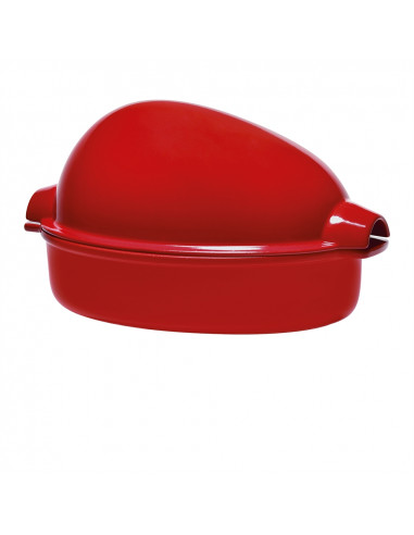Керамична форма за печене на пиле "LARGE ROASTER" - 4 л / 42 х 28см - цвят червен - EMILE HENRY