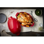 Керамична форма за печене на пиле "LARGE ROASTER" - 4 л / 42 х 28см - цвят червен - EMILE HENRY