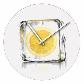 Imagén: Стенен часовник Лимон - Ø40 см, стъклен