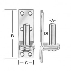 Щифт за панта за прозорец/ врата Stabilit, за завинтване, поцинкован - 85х33 мм, Ø10 мм