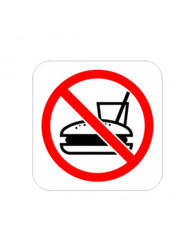 Стикер „Забранено внасяне на храни и напитки“, 12х12 см