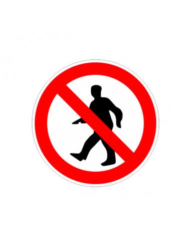 Стикер „Забранено за пешеходци“, 12х12 см