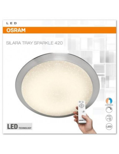 LED плафон Osram Silara Tray Sparkle, 24 W, 420 мм, димируема, с дистанционно