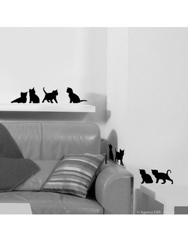 Декоративен стикер Черни котки - 21х29,7 см