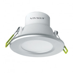 LED луна за вграждане Vivalux, сива, Ø100 мм, 6 W