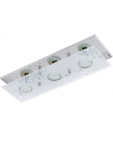 LED аплик Toneon, Eglo 75233, 3х3W, 600 lm, хром/сатен/прозрачен