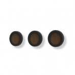 Комплект от 3 бр закачалки “HUB“- цвят черен / орех - UMBRA