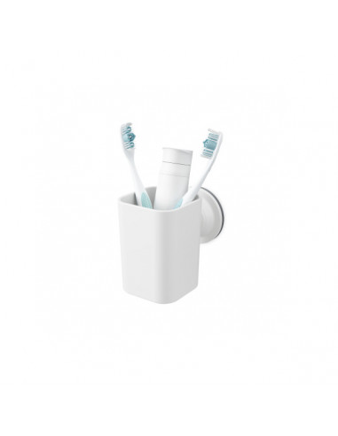 Съд за четки за зъб с вакуумно закрепване “FLEX SURE-LOCK“ - бял цвят - UMBRA