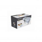 Комплект херметически кутии за храна с прибори - 2 х 500 мл. - цвят син/бял - Vin Bouquet