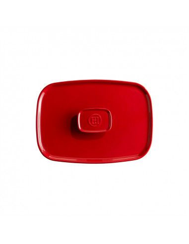Керамичен правоъгълен капак за тави EH 9652 - цвят червен - EMILE HENRY