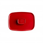 Керамичен правоъгълен капак за тави EH 9652 - цвят червен - EMILE HENRY
