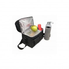 Термоизолираща чанта за храна с 2 джоба - черен цвят - Vin Bouquet