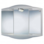 Огледален шкаф с осветление - 62х52,6 см, с контакт, PVC, сребрист