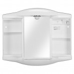 Огледален шкаф с осветление - 62х52,6 см, с контакт, PVC, бял