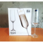 Чаши за шампанско Tori Titanium Bohemia 6 * 210 мл, Чехия