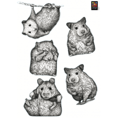 Декоративен стикер 'Малка сива мишка' - размер S, 29,7х21 см