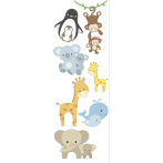 Декоративен стикер 'Бебета животни' - 24x68 см