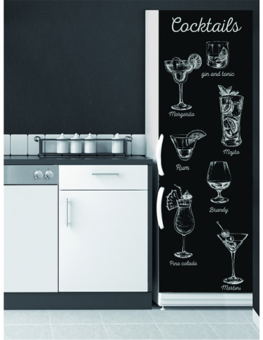 Декоративен стикер за хладилник 'Чаши за коктейл' - 180х59,5см
