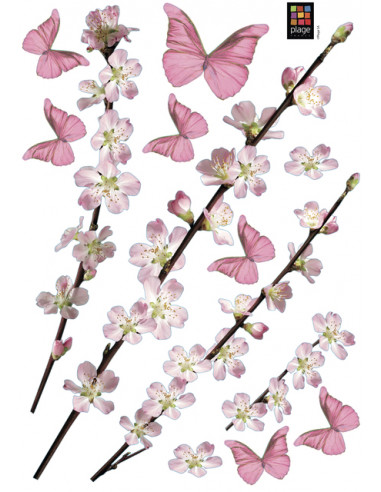 Декоративен стикер  'Ябълково дърво и пеперуди' - размер S, 29,7х21 см