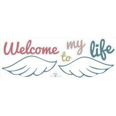 Декоративен стикер 'Welcome To My Life', 24x68 см