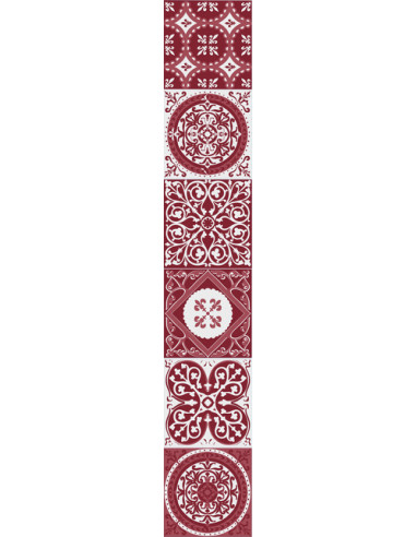 Декоративен стикер за плочки - червен, 6 бр., 15х15 см