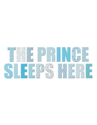Декоративен стикер 'Принцът спи тук' - 24x68 см