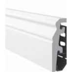Подов перваз с кабелен канал Vega - 2400x20х60 мм, бял, PVC