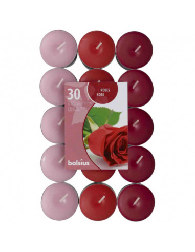 Комплект ароматни чаени свещи - 30 броя, роза
