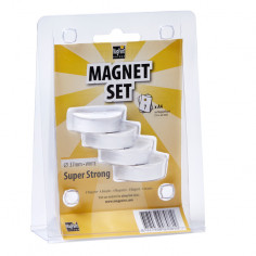 Комплект неодимови магнити MagPaint - Ø37 мм, 4 броя, бели