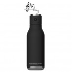 Двустенна термо бутилка “WIRELESS“ с Bluetooth колонка - 500 мл - цвят черен - asobu