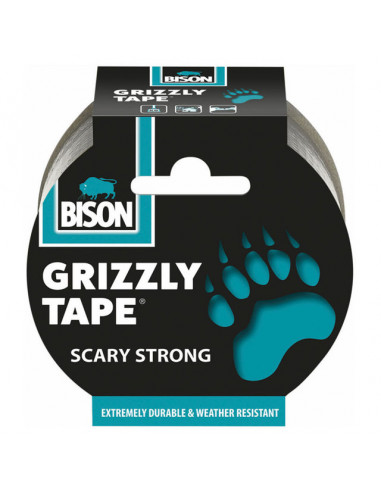 Лепяща лента Grizzly Bison - 1000х5 см, сива
