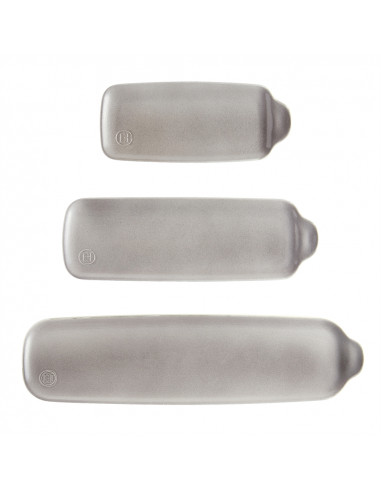Комплект от 3 броя керамични плочи "APPETIZER SET" - цвят сив - EMILE HENRY