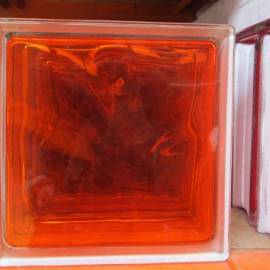 Стъклени блокчета - оранж 19x19x8 см