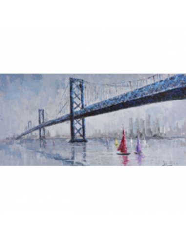 Картина - 30х60 см, мост, с маслени бои