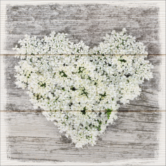 Imagén: Картина ProArt Сърце от цветя - 30х30 см, дигитален печат върху дърво