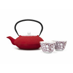 Чугунен чайник “Yantai“ - 1,2л - цвят червен - BREDEMEIJER