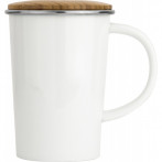 Порцеланова чаша за чай с филтър и бамбуков капак - 400мл.