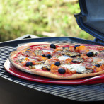 Керамична плоча за пица "RIDGED PIZZA STONE" - Ø 40 см - цвят черен