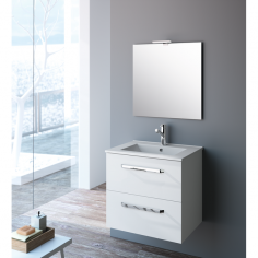 Imagén: Комплект мебел за баня Cygnus Bath Quick 600 - Шкаф, умивалник, огледало с LED осветление