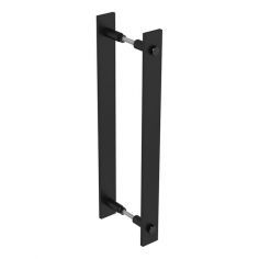 Двойна дръжка за дървена плъзгаща се врата Radex Loft - 3,2х35,6 см, метал, черна