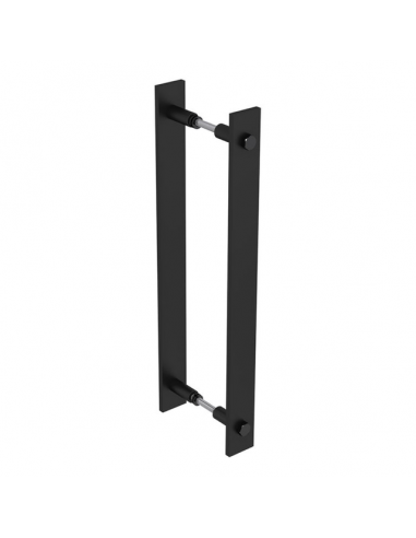 Двойна дръжка за дървена плъзгаща се врата Radex Loft - 3,2х35,6 см, метал, черна