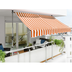 Imagén: Тента с горно и долно закрепване оранжево-бяла - 3 x 1,50 м