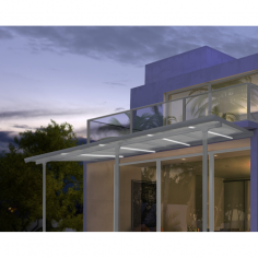 Imagén: Навес Tuscany - 3x5,46 м, покрив от поликарбонат, тъмносив, LED осветление