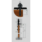 Механизъм за плъзгаща се врата Loft Izyda - 200 см, черен, подходящ за дървени плъзгащи се врати