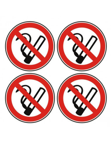 Стикер „Пушенето забранено“ - 12x12 см, 4 знака