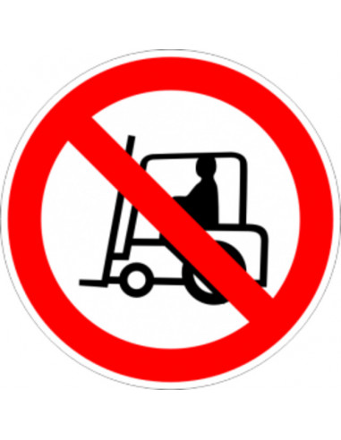 Стикер „Забранено за индустриални превозни средства“ - 12х12 см