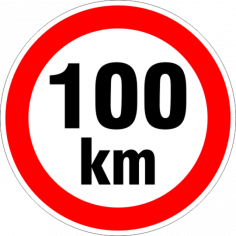 Стикер „Ограничение 100 км“ - 12х12 см